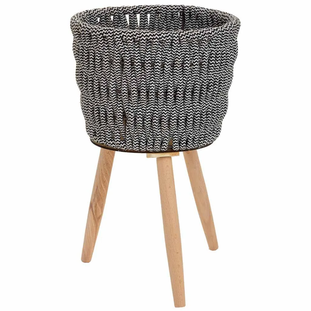 Macetero con Patas de Madera y Algodón