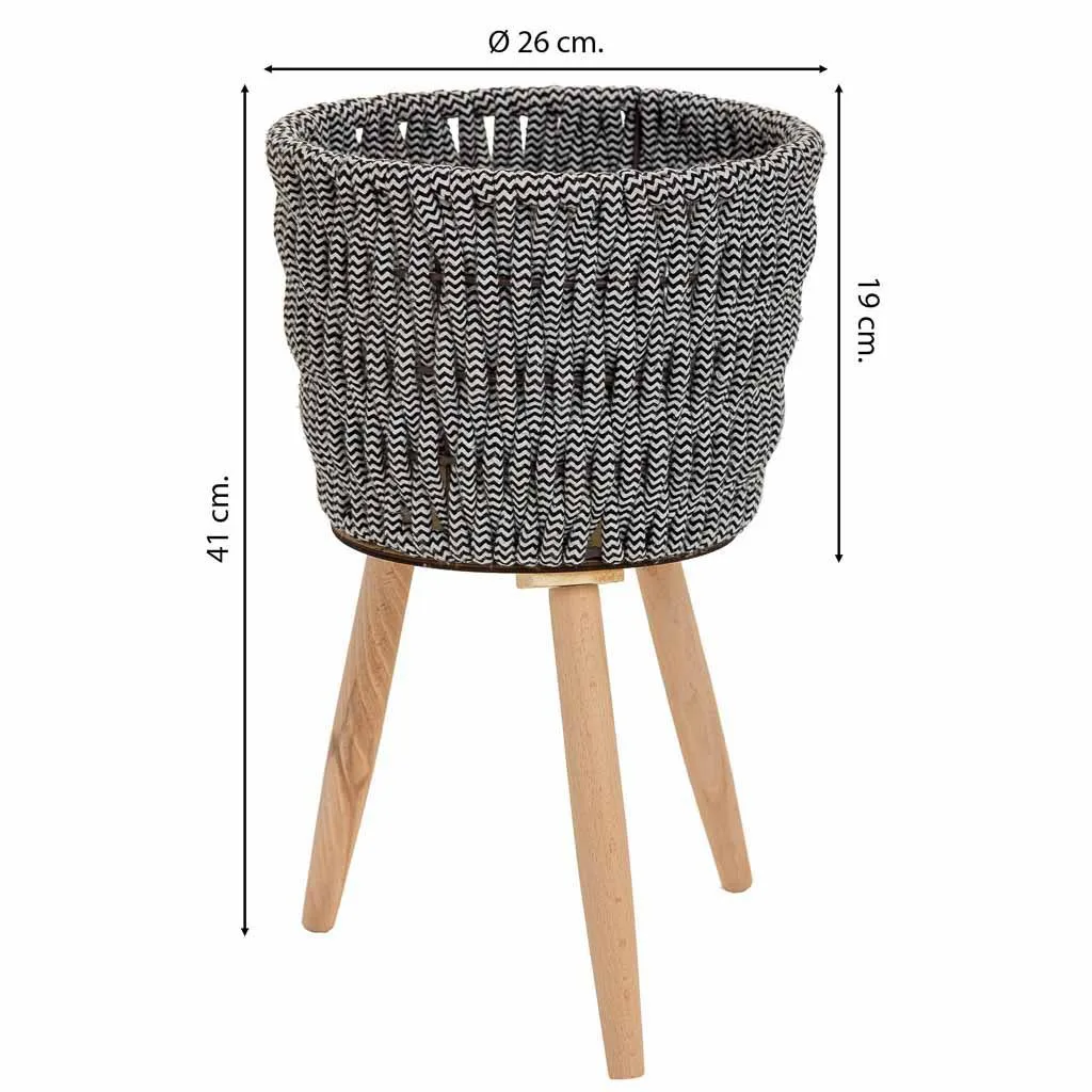 Macetero con Patas de Madera y Algodón - Imagen 3