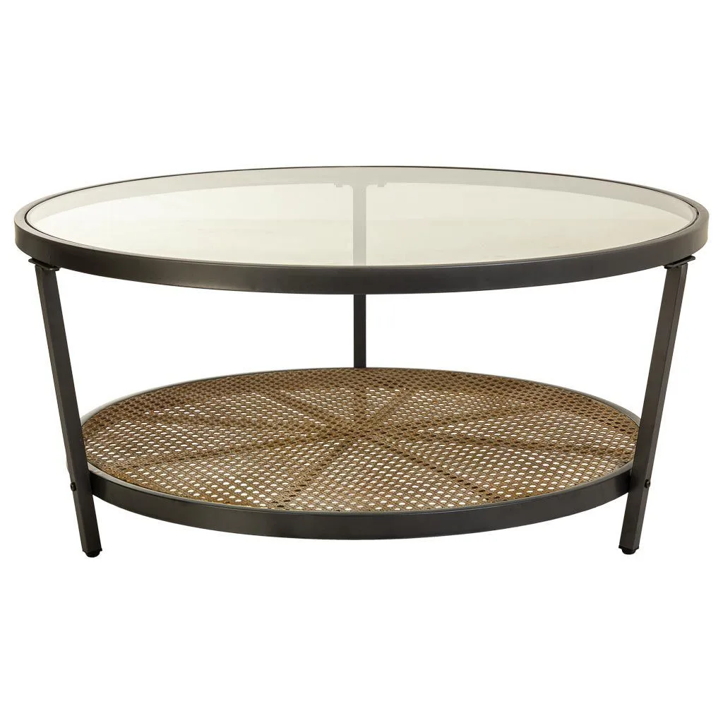 Mesa de Centro de Cristal y Metal