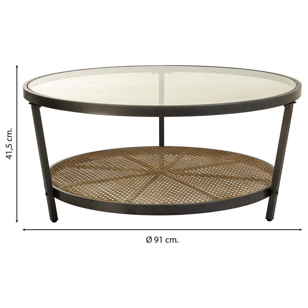 Mesa de Centro de Cristal y Metal - Imagen 4