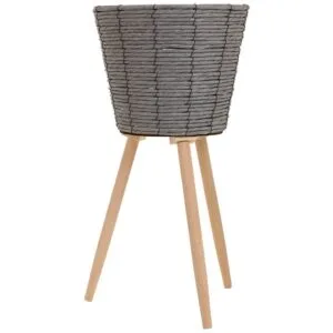 Macetero Con Patas de Cuerda Gris Alto