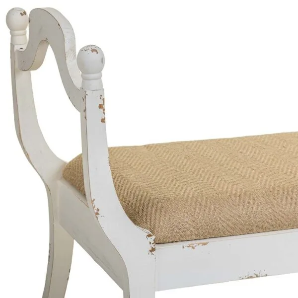 Banqueta de Madera Envejecida Tapizada - Imagen 3
