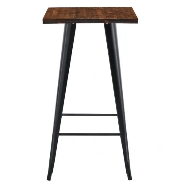 Mesa Alta de Acero Negro y Madera - Imagen 2