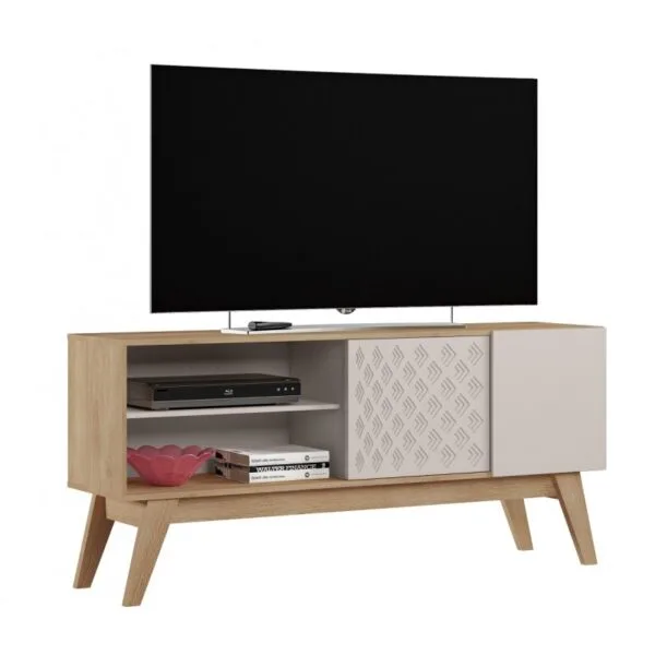 Mueble TV Cedro y Blanco 150 cm