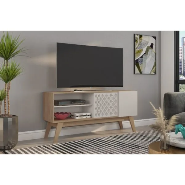 Mueble TV Cedro y Blanco 150 cm - Imagen 4
