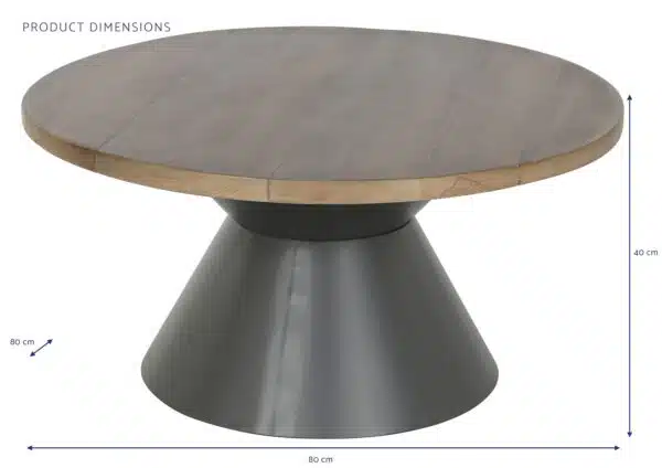 Mesa De Centro Madera Y Metal Barbur - Imagen 6