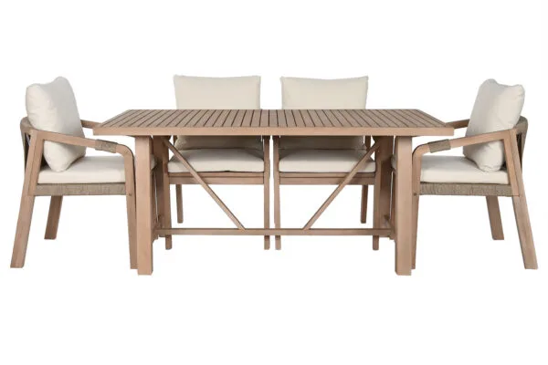 Set Exterior Acacia Con Cojín Blanco - Imagen 4