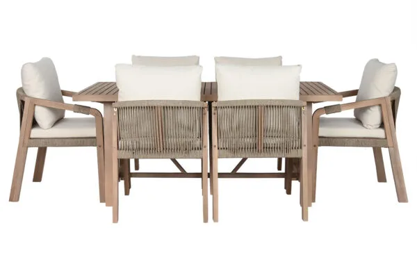 Set Exterior Acacia Con Cojín Blanco - Imagen 2