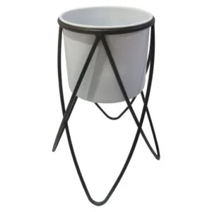 Set De 2 Maceteros Con Soporte Metal BYN