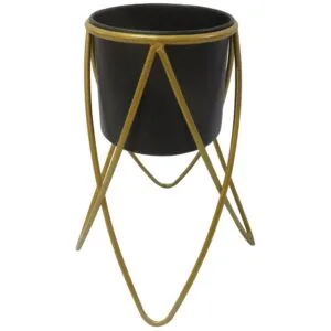 Set De 2 Maceteros Con Soporte Metal NYD