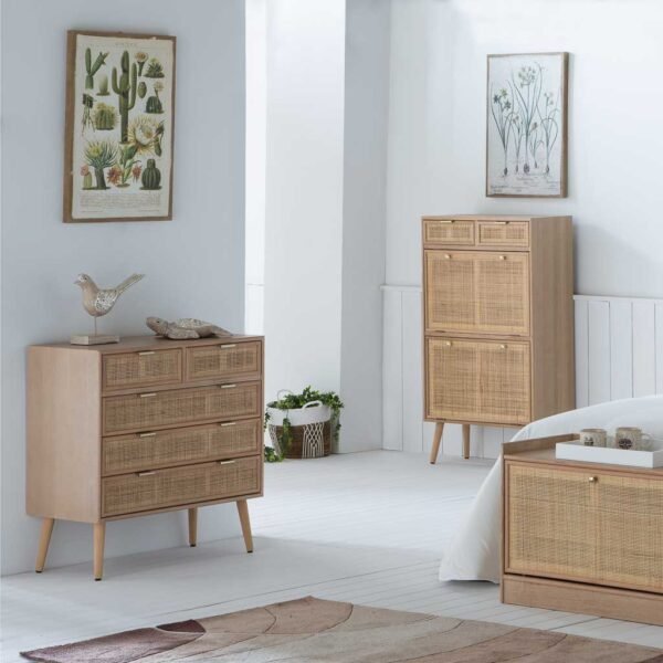 Cómoda Madera Y Rejilla