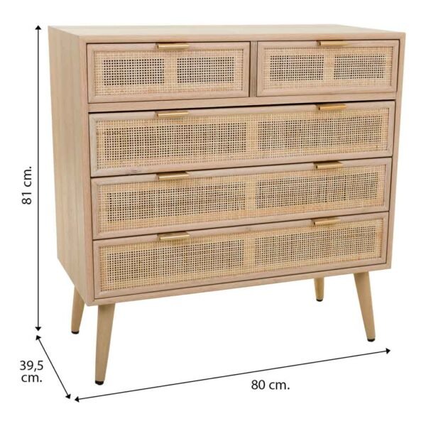Cómoda Madera Y Rejilla - Imagen 2