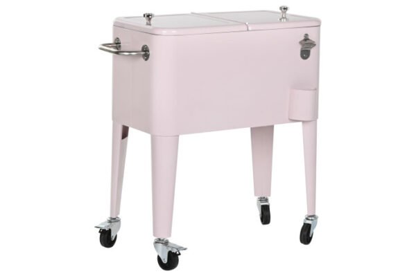 Nevera Con Ruedas Rosa